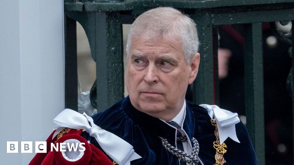Government considers removing Andrew from royal line of succession - BBC image