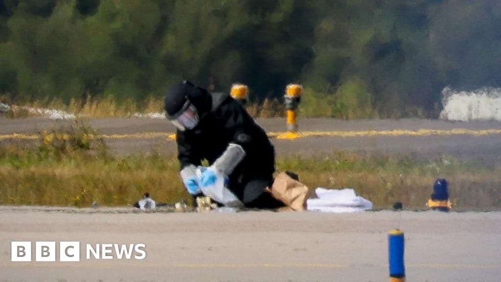 Europe targeted by spiralling campaign of sabotage and Russia is the chief suspect - BBC image